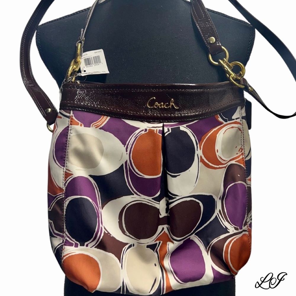 COACH ASHELY SCARF🧣PRINT HOODIE CROSSOVER HANDBAG 👜